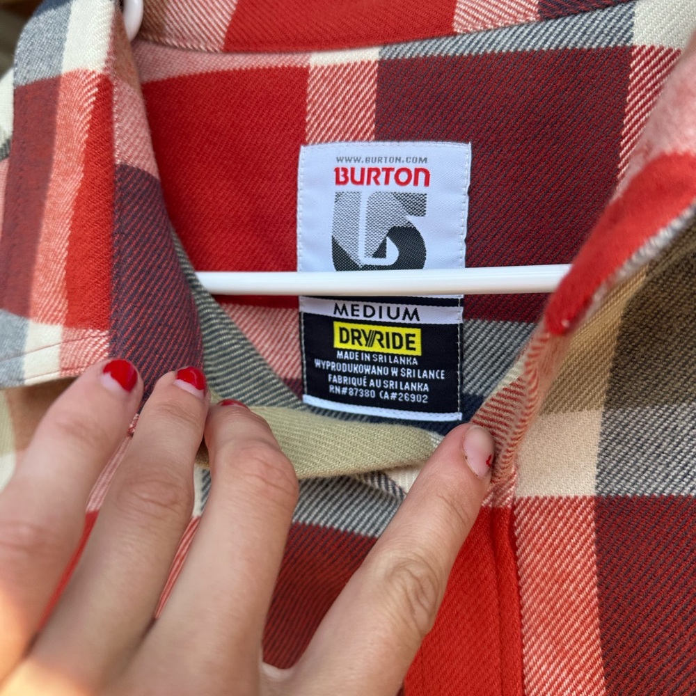 Burton Red and Cream Plaid Shirt
